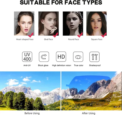 Vista 8 de Pro Acme Gafas de sol rectangulares sin montura para mujer, gafas cuadradas Y2K, sin marco
