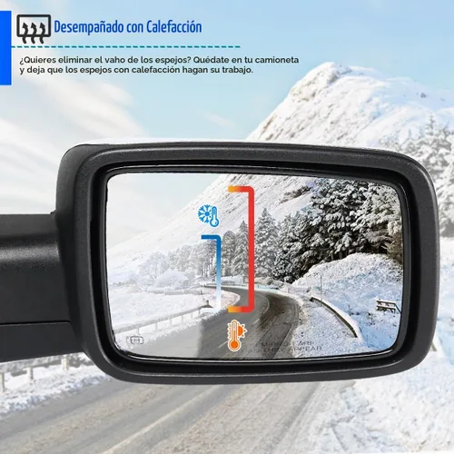 Vista 9 de Spec-D Tuning Espejo lateral derecho del pasajero plegable cromado con señal LED, compatible con Dodge Ram 1500 2009-2012