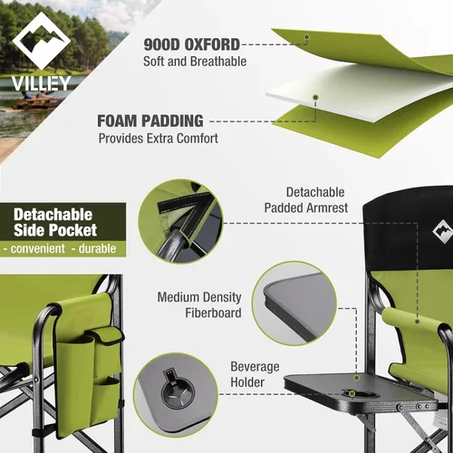 Vista 9 de VILLEY Mesa de camping portátil + silla plegable de directores