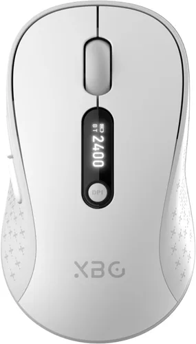 Vista 12 de XBG Ratón Bluetooth inalámbrico B15pro, Bluetooth 5.0/4.0 y 2.4G Tri-Mode, tipo C recargable con pantalla LED, clic silencioso ergonómico