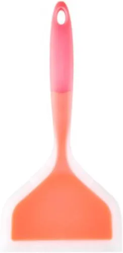 Vista 5 de Espátula ancha flexible estable y gruesa de silicona para panqueques, herramienta para hornear, utensilios de cocina para el hogar, naranja