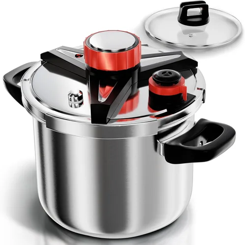 Vista 9 de WantJoin Olla a presión de 4.2 cuartos – Recipiente a presión de acero inoxidable 3 en 1 compatible con cocina de gas y de inducción, dispositivos