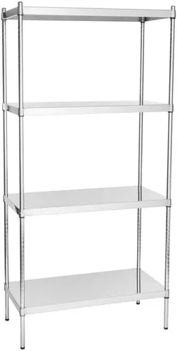 Vista 41 de Kit de 4 estantes de epoxi verde NSF de 21 x 72 pulgadas con postes de 86 pulgadas, estantería de almacenamiento resistente, kit de estantería