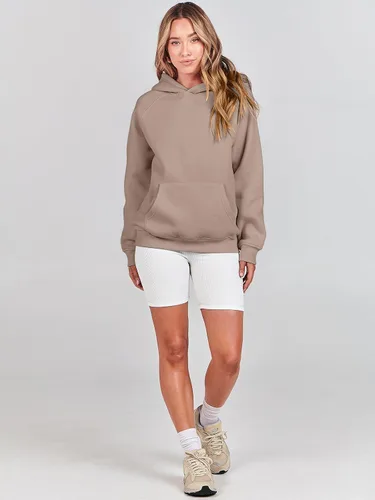 Vista 6 de ANRABESS - Sudaderas con capucha para mujer, sobre talla, de vellón de manga larga, modelo de 2024, para otoño