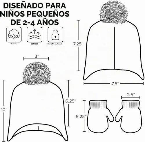 Vista 6 de PJ Masks Conjunto de gorro y guantes de invierno para niños, gorro para niños de 2 a 4 años Azul/Azul marino