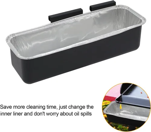 Vista 6 de BBQ-PLUS Recogedor de grasa para parrillas de chef de campamento con 20 revestimientos desechables para tazas de grasa, tazas de grasa/papel