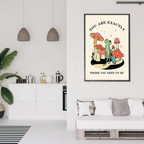 Vista 5 de FBKDVC Funny Frog You Are Exactly Where You Need To Be - Póster inspirador de acuarela, lienzo de pared, regalo motivacional para mujeres, niñas