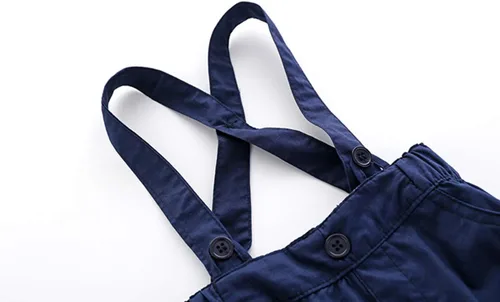 Vista 6 de Conjunto de pantalones cortos azules para bebé, trajes formales para bebés