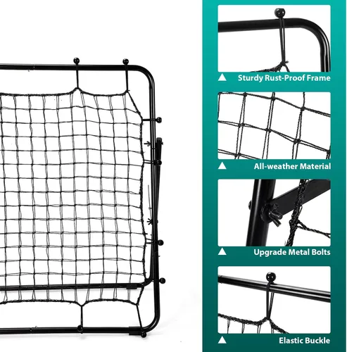 Vista 6 de LIANTRAL Red de rebote de béisbol, entrenador de rebote ajustable para fútbol, voleibol, sóftbol y lacrosse, rebote plegable portátil para práctica