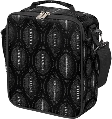 Vista 21 de Pardick Divertida bolsa de almuerzo aislada con calavera de fuego para adolescentes y niños, lonchera portátil reutilizable con correa