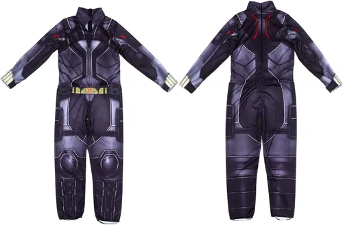 Vista 6 de iminfit Disfraz de cosplay de viuda negra para niñas, disfraz de superhéroe para Halloween, disfraz para niñas