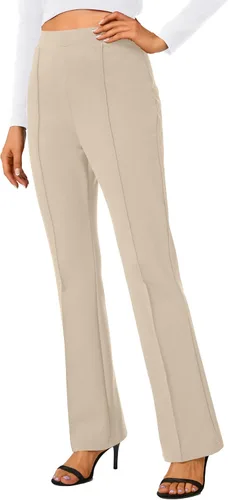 Vista 32 de Urban CoCo Pantalones de trabajo elásticos con corte de bota, pantalones de yoga pequeños para oficina casual