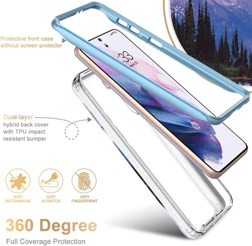 Vista 3 de ESDOT - Funda protectora para celular Samsung Galaxy S21, de grado militar, resiste caídas de 21 pies (probado), con diseños modernos, para niñas