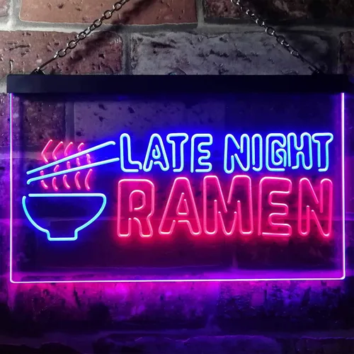 Vista 2 de ADVPRO Letrero de neón LED de doble color para ramen japonés de ramen, azul y rojo, 12 "x 8.5" st6s32-i3305-br