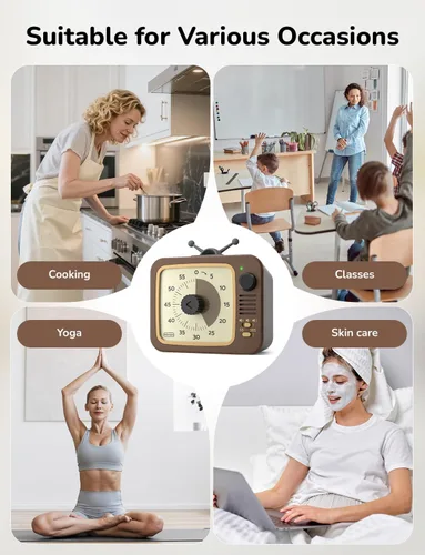 Vista 9 de LIORQUE Temporizador Visual para Niños con Función de Pausa, Temporizadores de Cuenta Regresiva de 60 Minutos para Aula, Oficina, Cocina