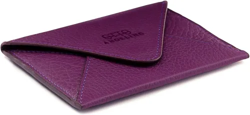 Vista 4 de Otto Angelino Tarjetero de cuero genuino y cartera de viaje con cierre magnético, tarjetero unisex
