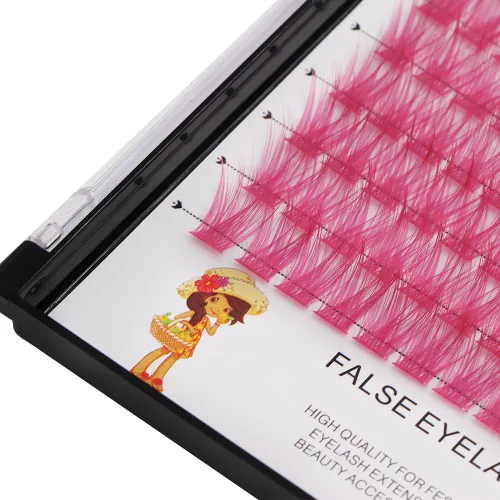 Vista 58 de Pestañas postizas de tallo ancho con varias pestañas falsas de colores D Curl de 10 a 20 mm para elegir, pestañas postizas profesionales