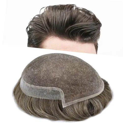 Vista 18 de FACE MIRACLE - Tupé de encaje frontal francés para hombres, postizos, sistemas de reemplazo de cabello humano con PU para hombre, prótesis