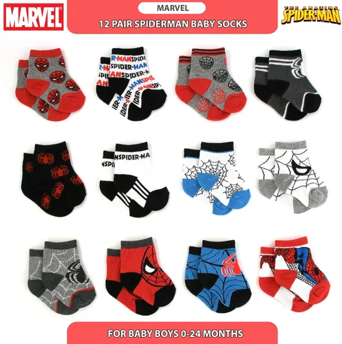 Vista 6 de Marvel's Spider-Man Baby Boys - Juego de 12 calcetines (recién nacidobebé)