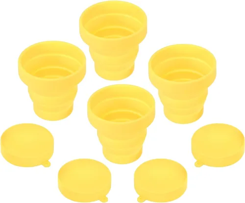 Vista 8 de PATIKIL Taza de viaje plegable, paquete de 4 vasos de agua plegables de viaje de 5.7 fl oz, taza de silicona portátil para acampar senderismo al Azul