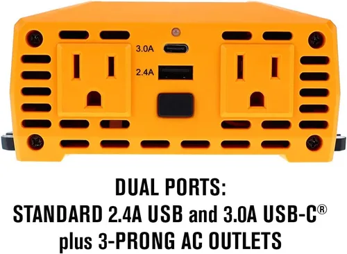 Vista 6 de PowerDrive PWD400 - Inversor de corriente de 400 vatios de 12 V CC a 110 V CA con 2 salidas y 2 puertos