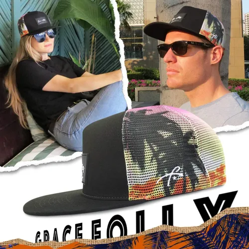 Vista 3 de Grace Folly Gorra de camionero para hombres y mujeres Gorras de malla estilo snapback
