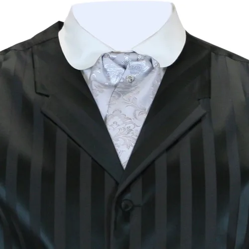Vista 19 de Historical Emporium Corbata de satén jacquard para hombre, corbata victoriana eduardiana occidental para boda, Halloween, cosplay