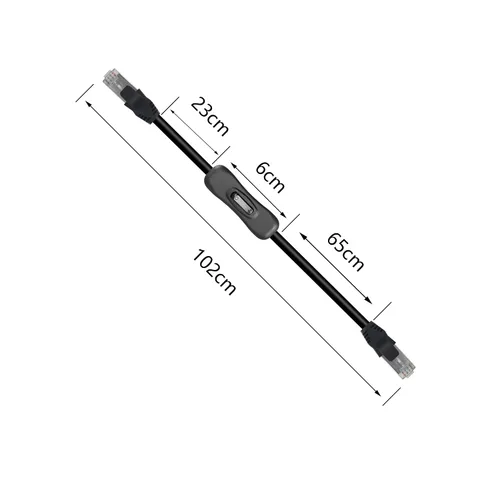 Vista 4 de Cable de conexión Ethernet Cat6 de encendido/apagado RJ45 macho a hembra, cable de red de Internet de alta velocidad LAN con interruptor