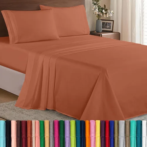 Vista 59 de Elegant Comfort - Juego de sábanas de microfibra de 1500 hilos de calidad hotelera prémium de 4 piezas - Resistente a arrugas, sábana bajera