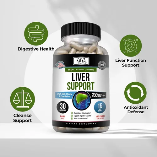 Vista 4 de Kaya Naturals Liver Cleanse Detox & Repair - Suplemento de cardo mariano - Desintoxicación hepática para mujeres y hombres - Extracto de alcachofa