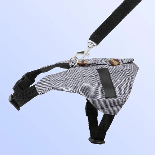 Vista 4 de Conjunto de arnés y correa de conejo, estilo formal ajustable para conejito gatito pequeño animal caminando (S)