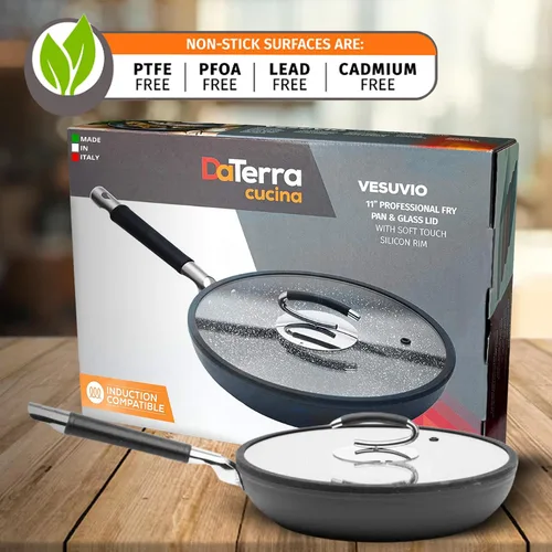 Vista 6 de Sartén profesional para freír con tapa, de Vesuvio