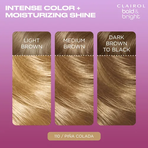 Vista 4 de Clairol Bold & Bright - Tinte permanente para el cabello, rubio claro 110, 1 unidad 110 Piña Colada