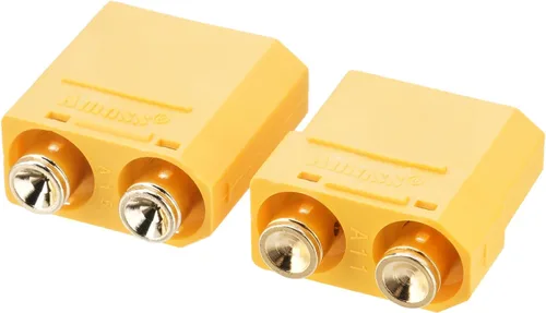 Vista 3 de ELFCULB 5 pares de conectores macho y hembra Amass XT90PB, chapados en oro para baterías RC/aviones/autos (amarillo)