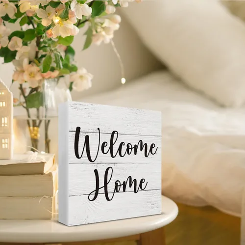 Vista 7 de Letrero de bienvenida a casa, regalos de inauguración de la casa para mujeres y hombres, cita familiar, letrero de madera de bienvenida a nuestro