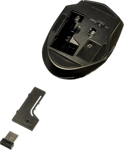 Vista 5 de Amazon Basics Ratón inalámbrico para computadora, ergonómico, óptico de 2,4 GHz, DPI ajustable, compatible con PC, Mac, portátil, negro