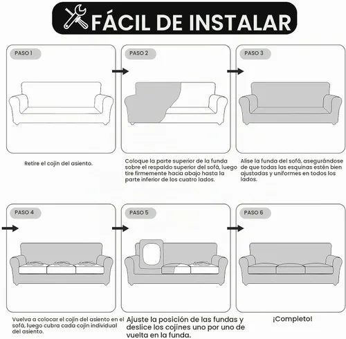 Vista 7 de FestiCorp Fundas de sofá de terciopelo para sofá de 3 cojines, funda elástica de 4 piezas, fundas gruesas para muebles para perros y mascotas, sofá
