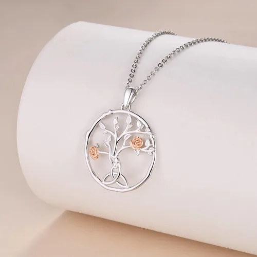 Vista 2 de FLECHAZO Collares de plata de ley S925 con dije de corazón para madre e hija para mujer, collar con dije de amor, cumpleaños, aniversario, dama