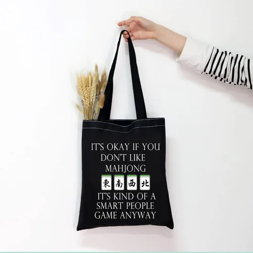Vista 12 de MNIGIU Bolsa de lona Mahjong - Bolsa de regalo para amantes de Mahjong