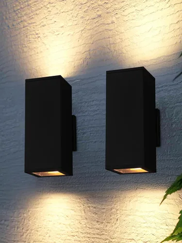 Vista 8 de LEONLITE Paquete de 2 luces de pared cilíndrica para exteriores de 12
