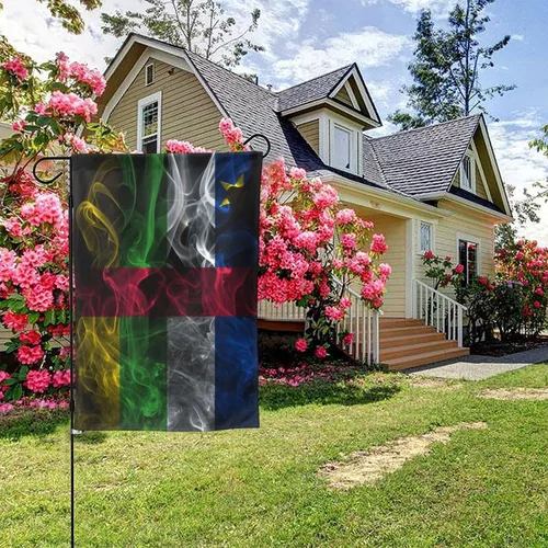 Vista 5 de Smoke Style Flag Of The Central African Republic Garden Flag 28"x40" Inch Double Sided Garden Flags Home Lawn Outdoor Decor Flags Party Banner