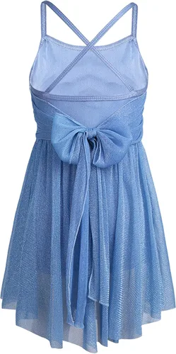Vista 2 de CHICTRY Niñas Niños Novio Lentejuelas Gasa Danza Lírica Vestido Sash Pajarita Disfraces de Salón