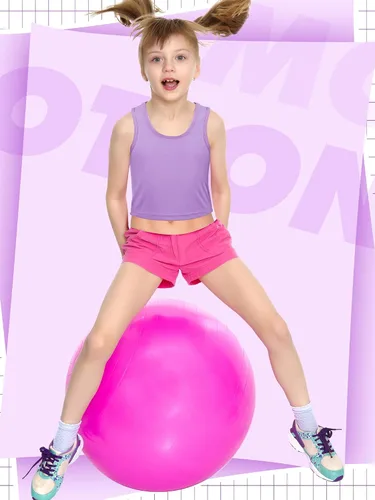 Vista 2 de SATINIOR Camiseta sin mangas de 6 piezas para niñas para gimnasia y ropa de baile