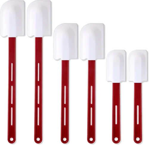 Vista 7 de Norme 4 piezas de espátulas de silicona resistentes a altas temperaturas, espátulas de goma resistentes al calor, raspador de silicona comercial