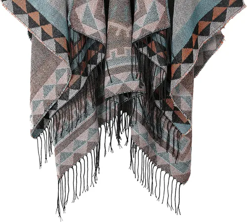 Vista 18 de Chales cálidos para mujer, cárdigan con frente abierto, estilo vintage, poncho