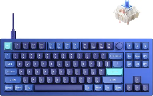 Vista 19 de Keychron Q3 QMK/VIA Teclado mecánico personalizado con cable, diseño sin llave de aluminio completo, macro programable con interruptor marrón