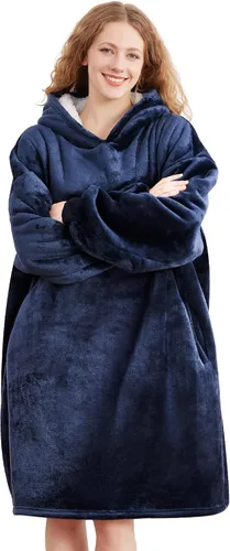 Vista 21 de AmyHomie Manta con capucha para adultos y adolescentes, manta con capucha Sherpa de gran tamaño, cálida y acogedora como regalo de cumpleaños