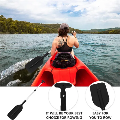 Vista 5 de BESPORTBLE Remo telescópico para kayak: 2 paquetes de 22-41 pulgadas de aleación de aluminio remos plegables para lancha, kayak, rafting, canoa