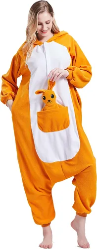 Vista 4 de Onesie Pajamas for Adults - Unisex Animal Cosplay Sleepwear, Christmas Halloween Costume