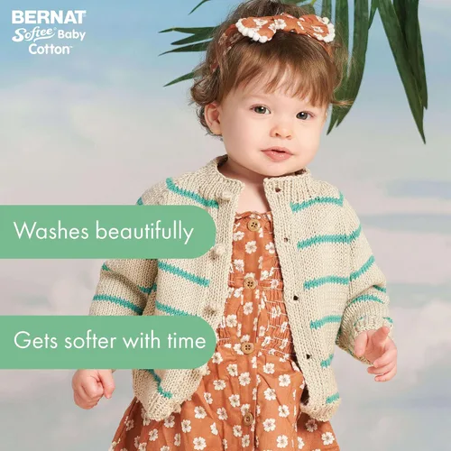 Vista 2 de Bernat Softee Baby Cotton Aqua Mist - Ovillo de lana para bebé, paquete de 3 unidades de 4.25 onzas, mezcla, 3 DK (ligero), 254 yardas